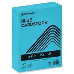 PrintWorks Professional 8.5 in. x 11 in. 65 lbs. Text Weight Color Cardstock - Blue (1-Ream)