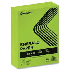 PrintWorks Professional 8.5 in. x 11 in. 24 lbs. Text Weight Color Paper - Emerald Green (1-Ream)