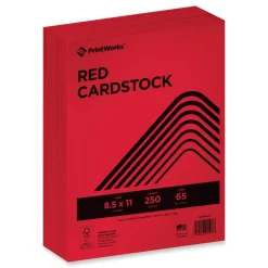 PrintWorks Professional 8.5 in. x 11 in. 65 lbs. Text Weight Color Cardstock - Red (1-Ream)
