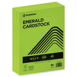 PrintWorks Professional 8.5 in. x 11 in. 65 lbs. Text Weight Color Cardstock - Emerald Green (1-Ream)