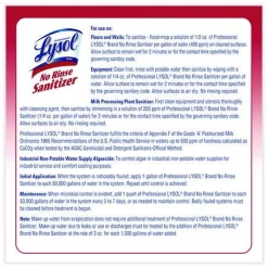 Professional LYSOL Brand 1 Gallon Bottle No Rinse Sanitizer Concentrate (4/Carton)