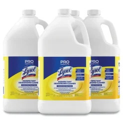 Professional LYSOL Brand 128 oz. Bottle Disinfectant Deodorizing Cleaner Concentrate - Lemon Scent (4/Carton)