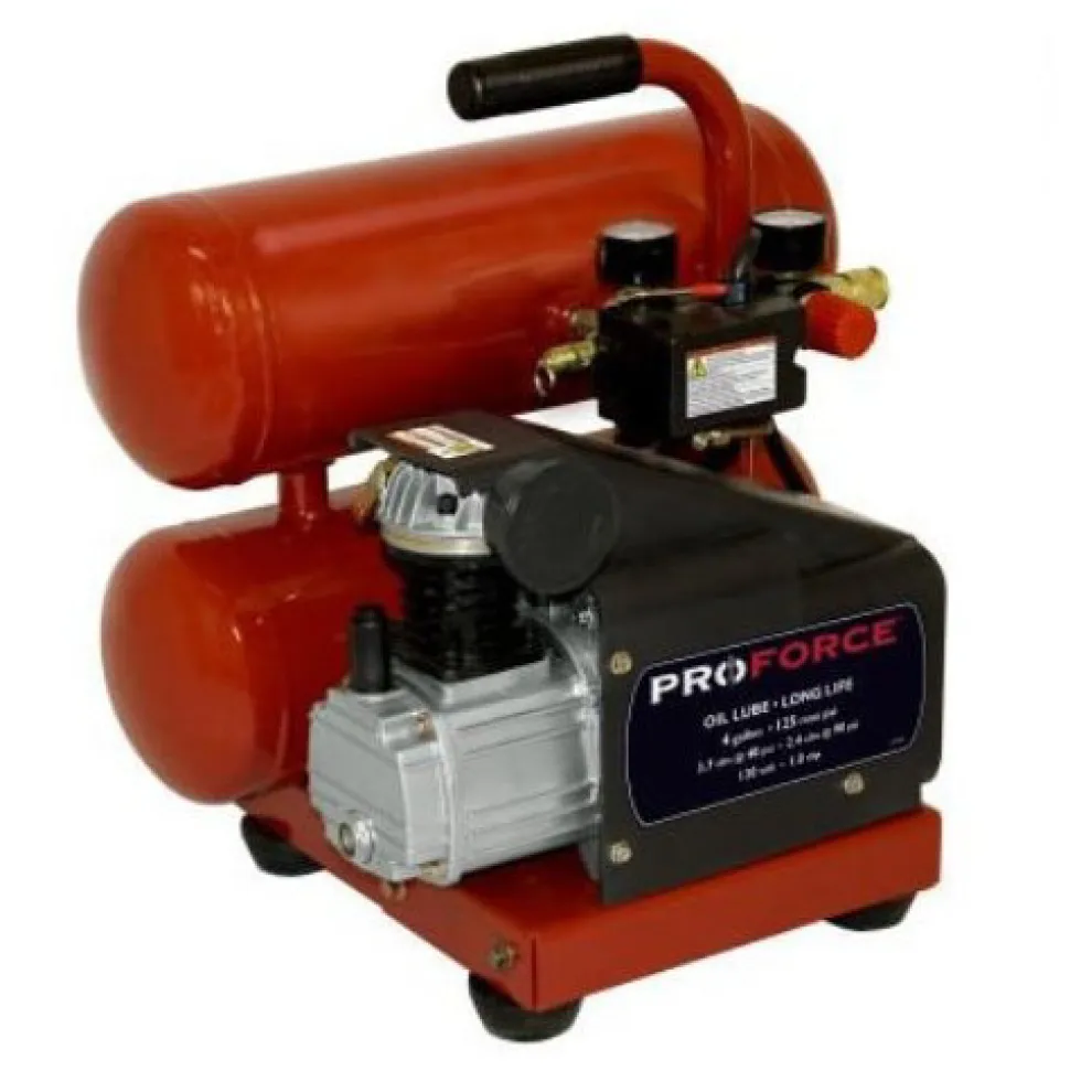ProForce 1 HP 4 Gallon Oil-Free Twin Stack Air Compressor