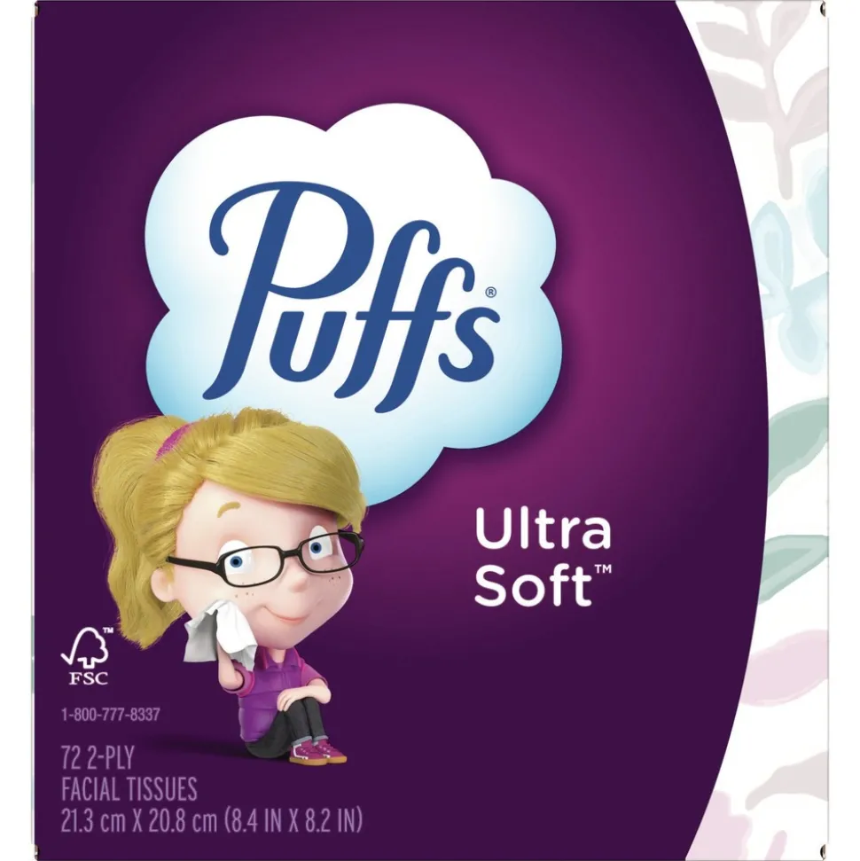 Puffs Ultra Soft 2-Ply Facial Tissue - White (24/Carton)
