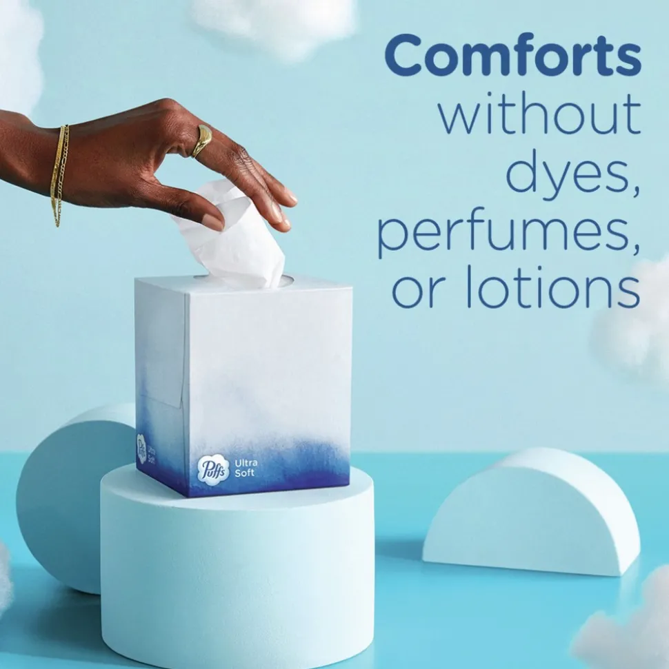 Puffs Ultra Soft 2-Ply Facial Tissue - White (24/Carton)