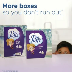 Puffs Ultra Soft 2-Ply Facial Tissue - White (24/Carton)
