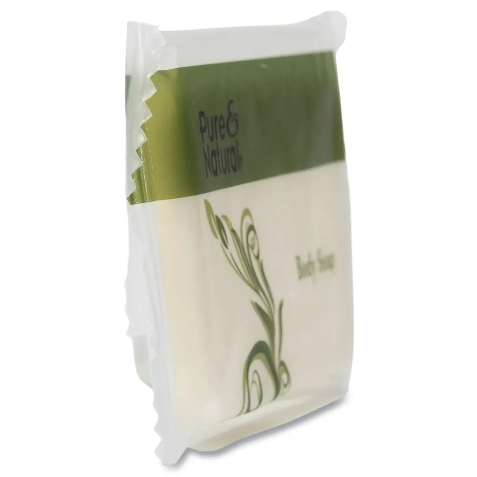 Pure & Natural # 1 1/2 in. Flow Wrap Bar Body and Facial Soap - Fresh Scent (500/Carton)