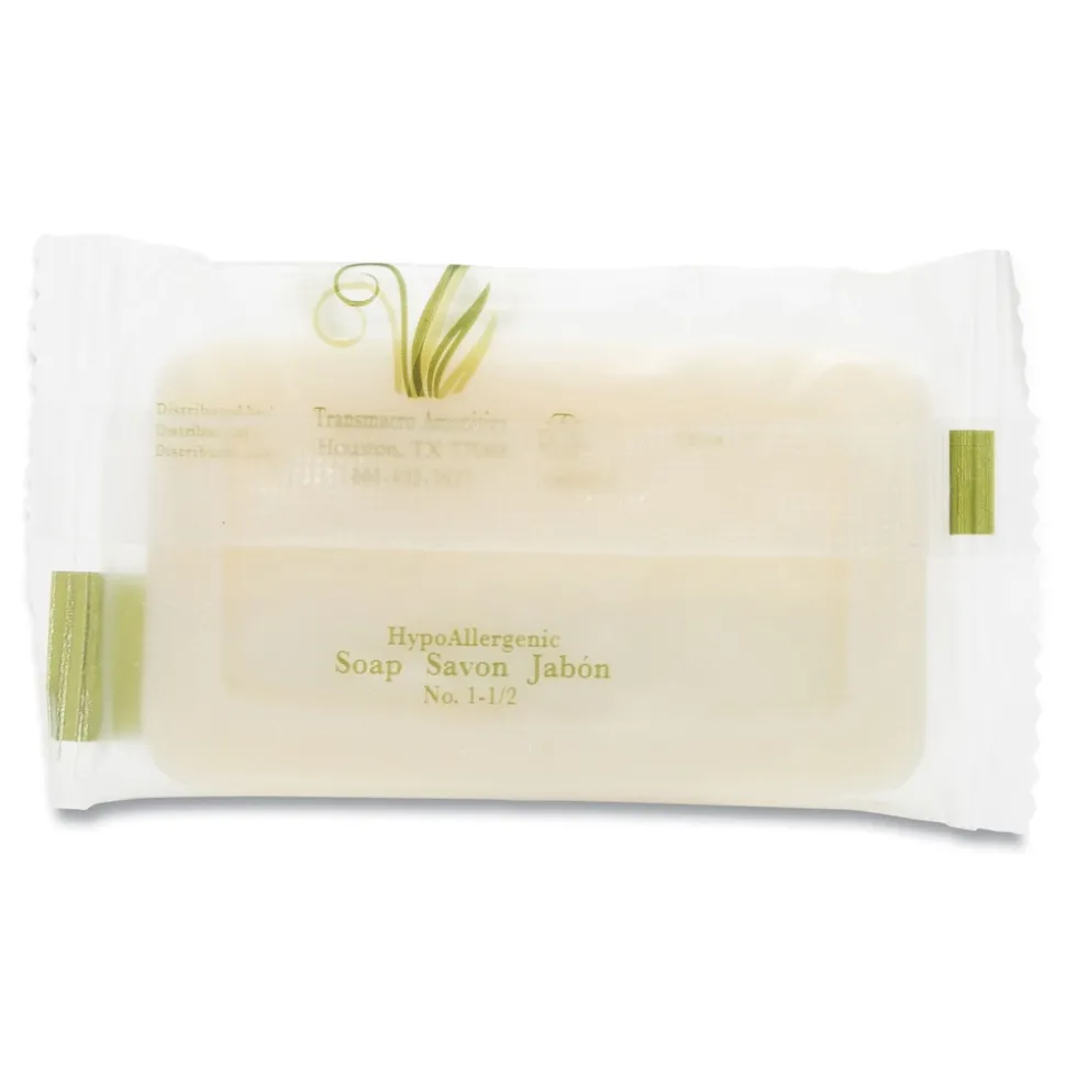 Pure & Natural # 1 1/2 in. Flow Wrap Bar Body and Facial Soap - Fresh Scent (500/Carton)