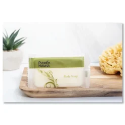 Pure & Natural # 1 1/2 in. Flow Wrap Bar Body and Facial Soap - Fresh Scent (500/Carton)