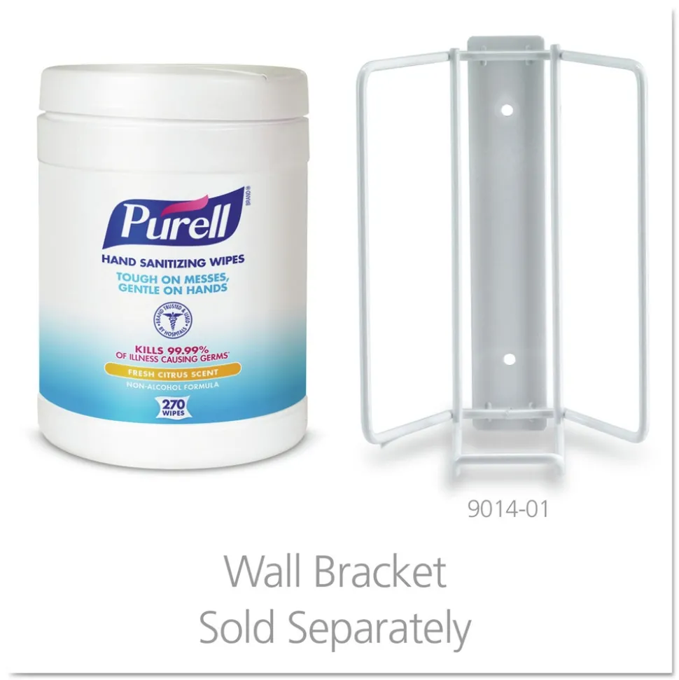 PURELL 9113-06 6.75 in. x 6 in. Fresh Citrus Sanitizing Hand Wipes - White, (6/Carton)