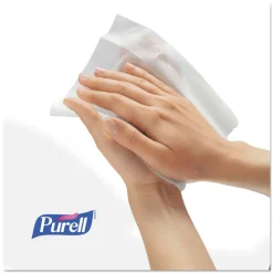 PURELL 9113-06 6.75 in. x 6 in. Fresh Citrus Sanitizing Hand Wipes - White, (6/Carton)