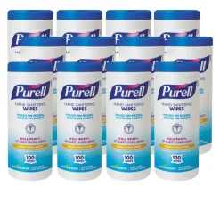 PURELL 9111-12 5.78 in. x 7 in. Premoistened Hand Sanitizing Wipes - Fresh Citrus, White (12/Carton)