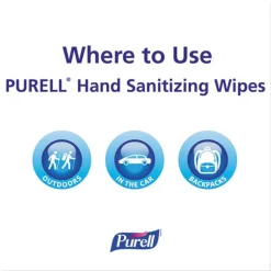 PURELL 9111-12 5.78 in. x 7 in. Premoistened Hand Sanitizing Wipes - Fresh Citrus, White (12/Carton)