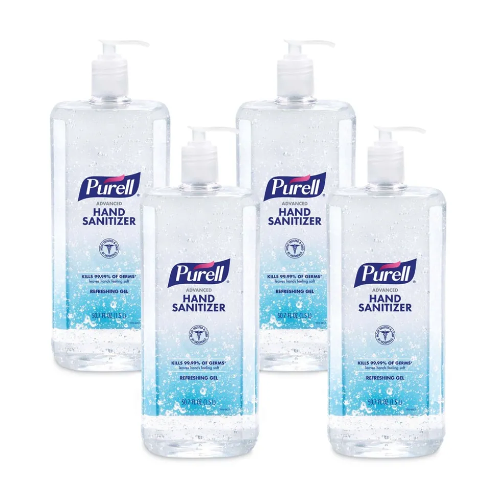 PURELL 5015-04 1.5 L Pump Bottle Advanced Hand Sanitizer Refreshing Gel - Clean Scent (4/Carton)