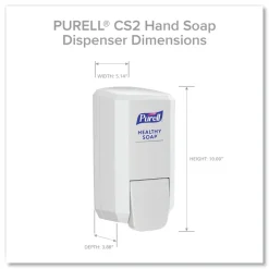 PURELL 4121-06 1000 ml 5.14 in. x 3.83 in. x 10 in. CS2 Hand Sanitizer Dispenser - White (6/Carton)