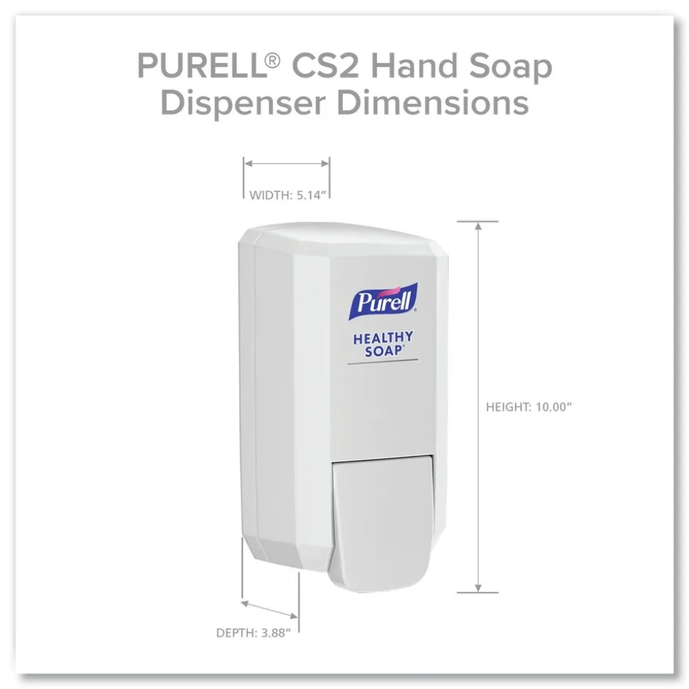 PURELL 4121-06 1000 ml 5.14 in. x 3.83 in. x 10 in. CS2 Hand Sanitizer Dispenser - White (6/Carton)