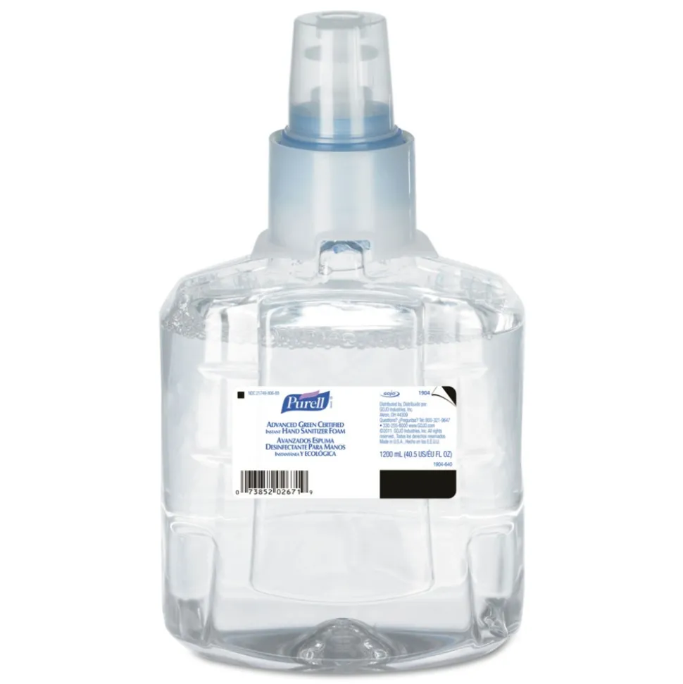 PURELL 1904-02 Advanced 1200 ml Hand Sanitizer Green Certified Foam Refill for LTX-12 Dispensers (2/Carton)