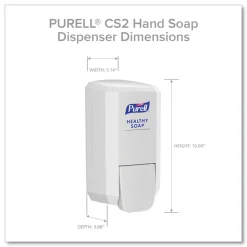 PURELL 5.14 in. x 3.88 in. x 10 in. 1,000 mL CS2 Healthy Soap Dispenser - White (6/Carton)