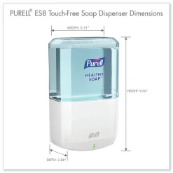 PURELL 1200 mL 5.25 in. x 8.8 in. x 12.13 in. ES8 Soap Touch-Free Dispenser - White