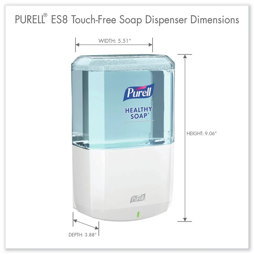 PURELL 1200 mL 5.25 in. x 8.8 in. x 12.13 in. ES8 Soap Touch-Free Dispenser - White