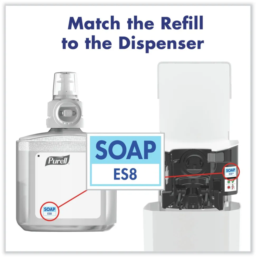 PURELL 1200 mL 5.25 in. x 8.8 in. x 12.13 in. ES8 Soap Touch-Free Dispenser - White