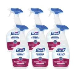 PURELL 32 oz. Bottle with Spray Trigger Attached Foodservice Surface Sanitizer - Fragrance Free (6/Carton)
