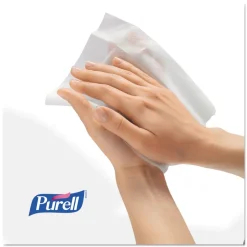 PURELL 9026-1M 5 in. x 7 in. Cottony Soft Individually Wrapped Sanitizing Hand Wipes - Unscented, White (1000/Carton)