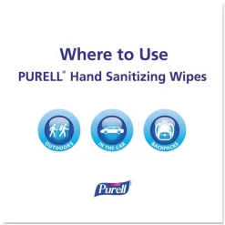 PURELL 9026-1M 5 in. x 7 in. Cottony Soft Individually Wrapped Sanitizing Hand Wipes - Unscented, White (1000/Carton)