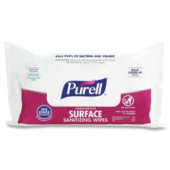 PURELL 1-Ply 7.4 in. x 9 in. Fragrance-Free Foodservice Surface Sanitizing Wipes - White (12 Pouches/Carton)
