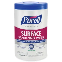 PURELL 1-Ply 10 in. x 7 in. Fragrance-Free Foodservice Surface Sanitizing Wipes - White (6/Carton)