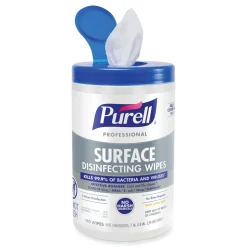 PURELL 1-Ply 7 in. x 8 in. Fresh Citrus Professional Surface Disinfecting Wipes - White (6 Canisters/Carton)