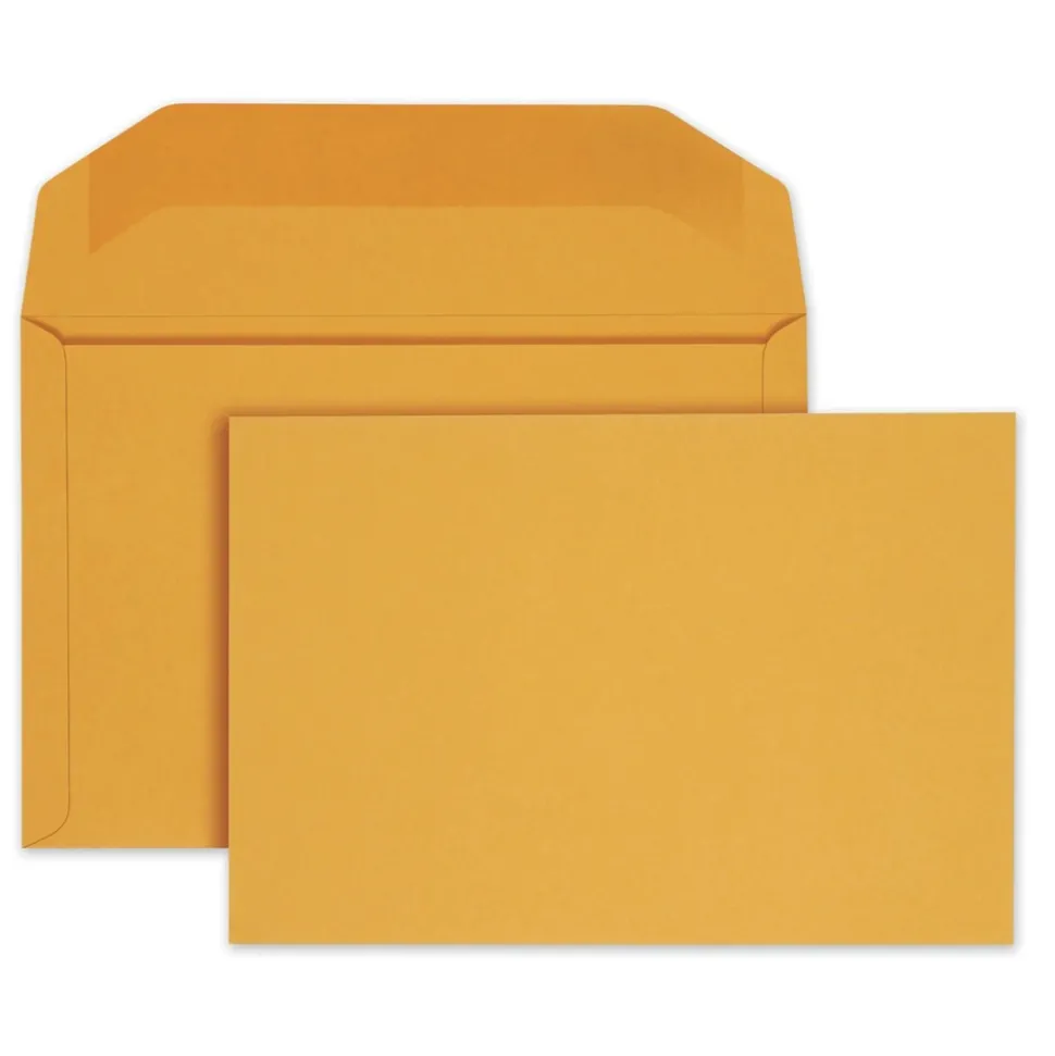 Quality Park #15 Hub Flap Gummed Closure 10 in. x 15 in. Open-Side Booklet Envelope - Manila (100/Box)