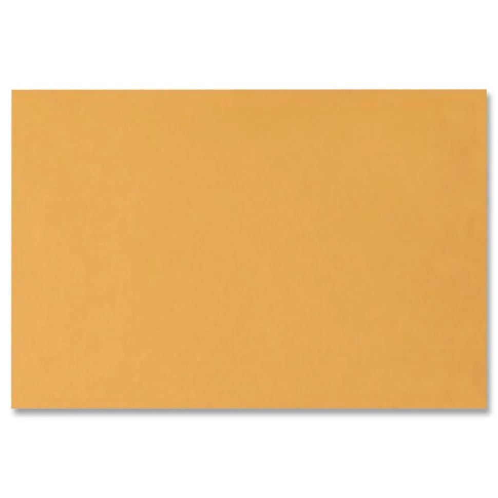 Quality Park #15 Hub Flap Gummed Closure 10 in. x 15 in. Open-Side Booklet Envelope - Brown Kraft (100/Box)