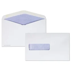 Quality Park 6 in. x 9.5 in. #6 5/8 Commercial Flap Gummed Closure Postage Saving Envelope - White (500/Box)