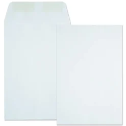 Quality Park 6 in. x 9 in. No. 1 28 lbs. Bond Weight Kraft Square Flap Gummed Closure Catalog Envelope - White (500/Box)