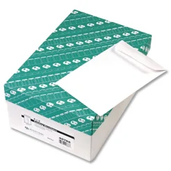 Quality Park 6 in. x 9 in. No. 1 28 lbs. Bond Weight Kraft Square Flap Gummed Closure Catalog Envelope - White (500/Box)
