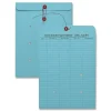 Quality Park 10 x 13 Colored Paper String and Button Interoffice Envelope - Blue (100/Box)
