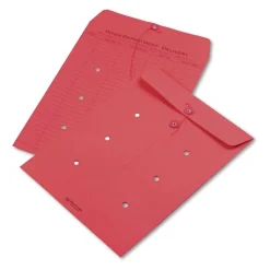 Quality Park 10 x 13 Colored Paper String and Button Interoffice Envelope - Red (100/Box)