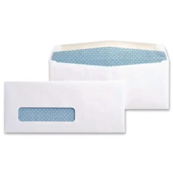 Quality Park 3.63 x 8.63 Commercial Flap Gummed Closure Security Tint Window Envelope - White (500/Box)