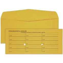 Quality Park 4.5 x 10.38 Fold Flap Kraft Trade Size Interoffice Envelope - Brown Kraft (500/Box)