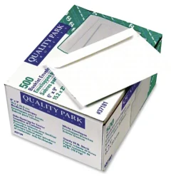 Quality Park Open-Side Booklet Envelope, #6 1/2, Hub Flap, Gummed Closure, 6 X 9, White, 500/box