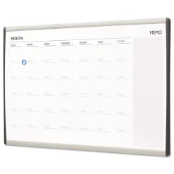 Quartet 30 in. x 18 in. ARC Frame Cubicle Monthly Planning/Scheduling Calendar Board - White Magnetic Surface/Satin Aluminum Frame