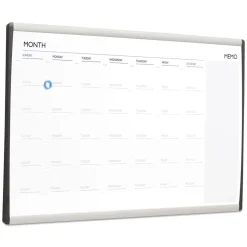 Quartet 30 in. x 18 in. ARC Frame Cubicle Monthly Planning/Scheduling Calendar Board - White Magnetic Surface/Satin Aluminum Frame