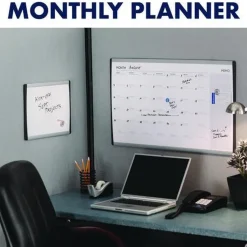 Quartet 30 in. x 18 in. ARC Frame Cubicle Monthly Planning/Scheduling Calendar Board - White Magnetic Surface/Satin Aluminum Frame
