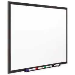 Quartet 72 in. x 48 in. Classic Series Porcelain Magnetic Dry Erase Board - White Surface, Black Aluminum Frame