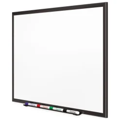 Quartet 72 in. x 48 in. Classic Series Porcelain Magnetic Dry Erase Board - White Surface, Black Aluminum Frame
