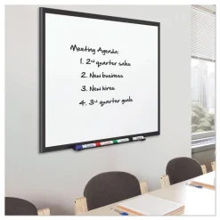 Quartet 72 in. x 48 in. Classic Series Porcelain Magnetic Dry Erase Board - White Surface, Black Aluminum Frame