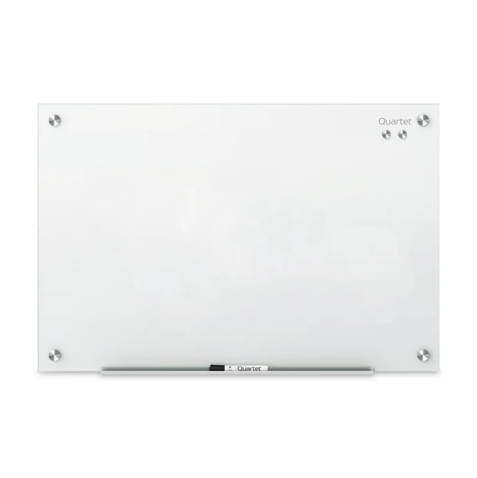 Quartet 24 in. x 18 in. Infinity Magnetic Glass Marker Board - White Surface