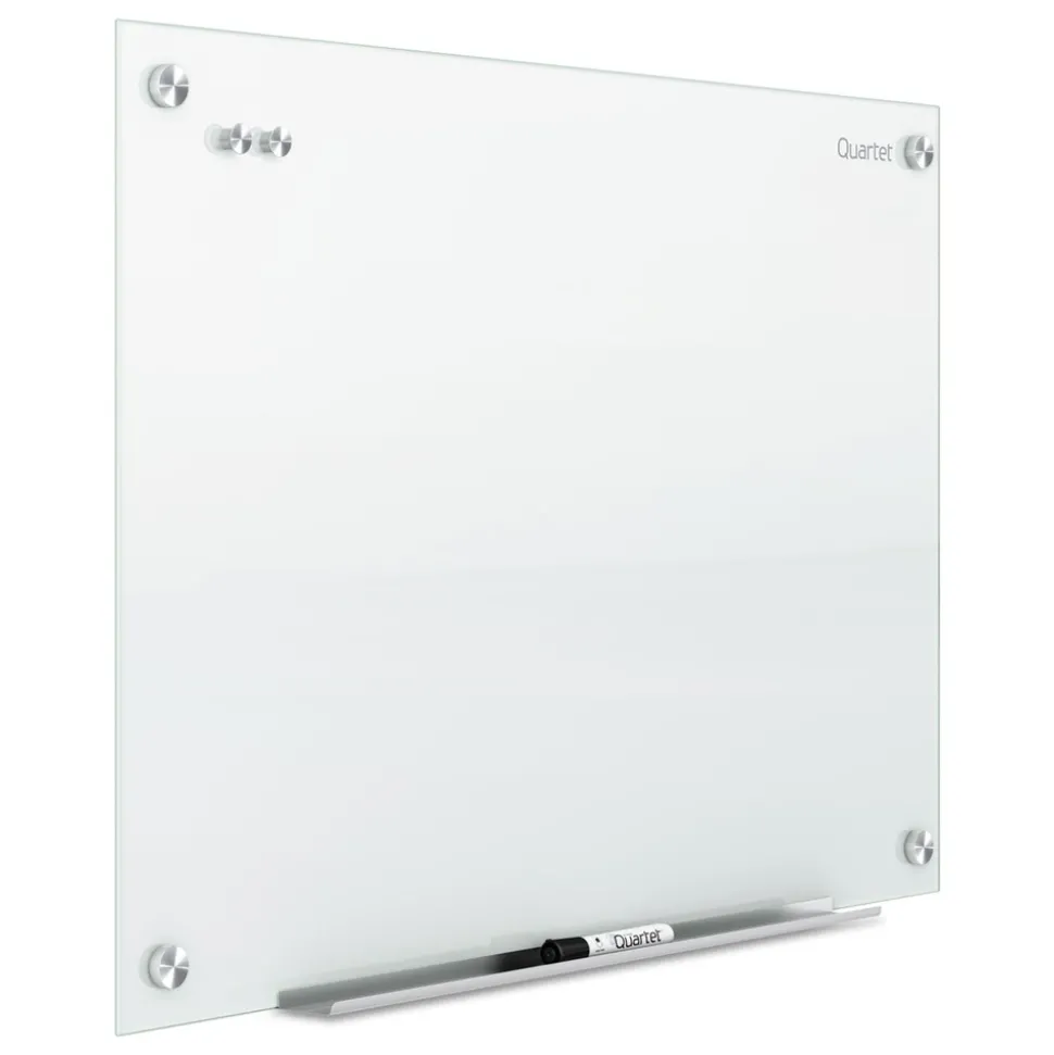 Quartet 24 in. x 18 in. Infinity Magnetic Glass Marker Board - White Surface