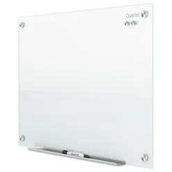 Quartet 24 in. x 18 in. Infinity Magnetic Glass Marker Board - White Surface